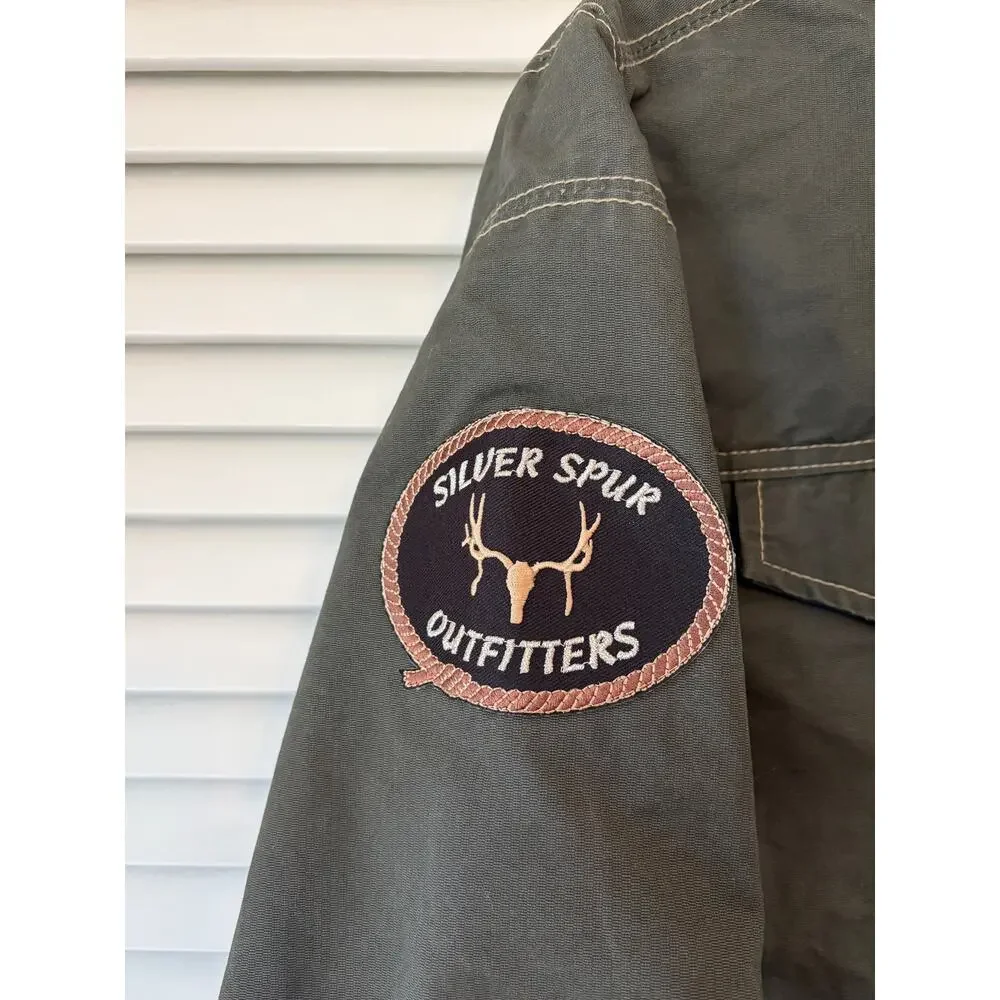 STS Ranchwear Sundance Jacket medium green grey *has branding* utility canvas